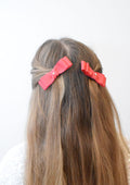 Red Double Bow Hair Clip with Crystals