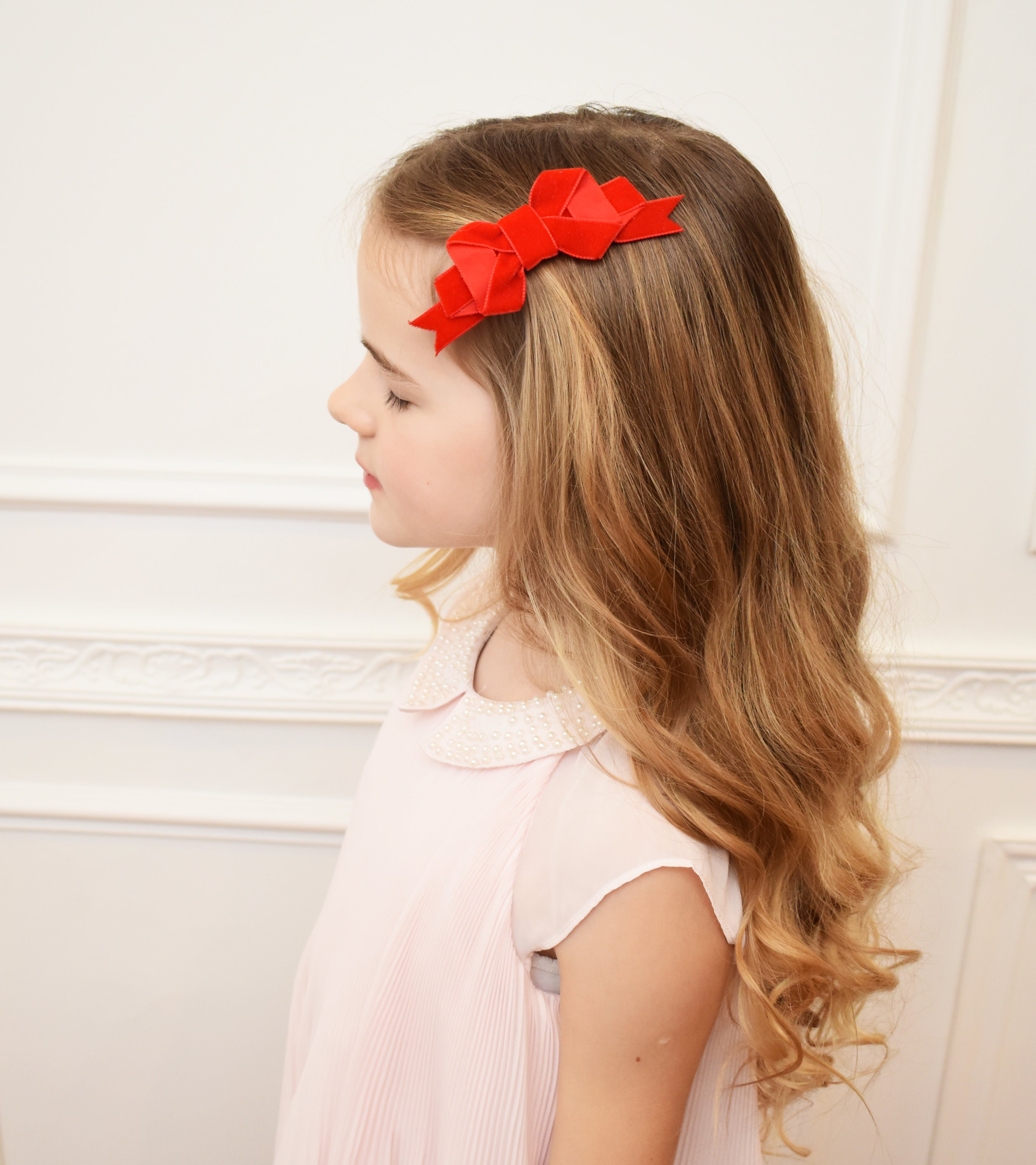 Red Velvet Hair Bow With Clip