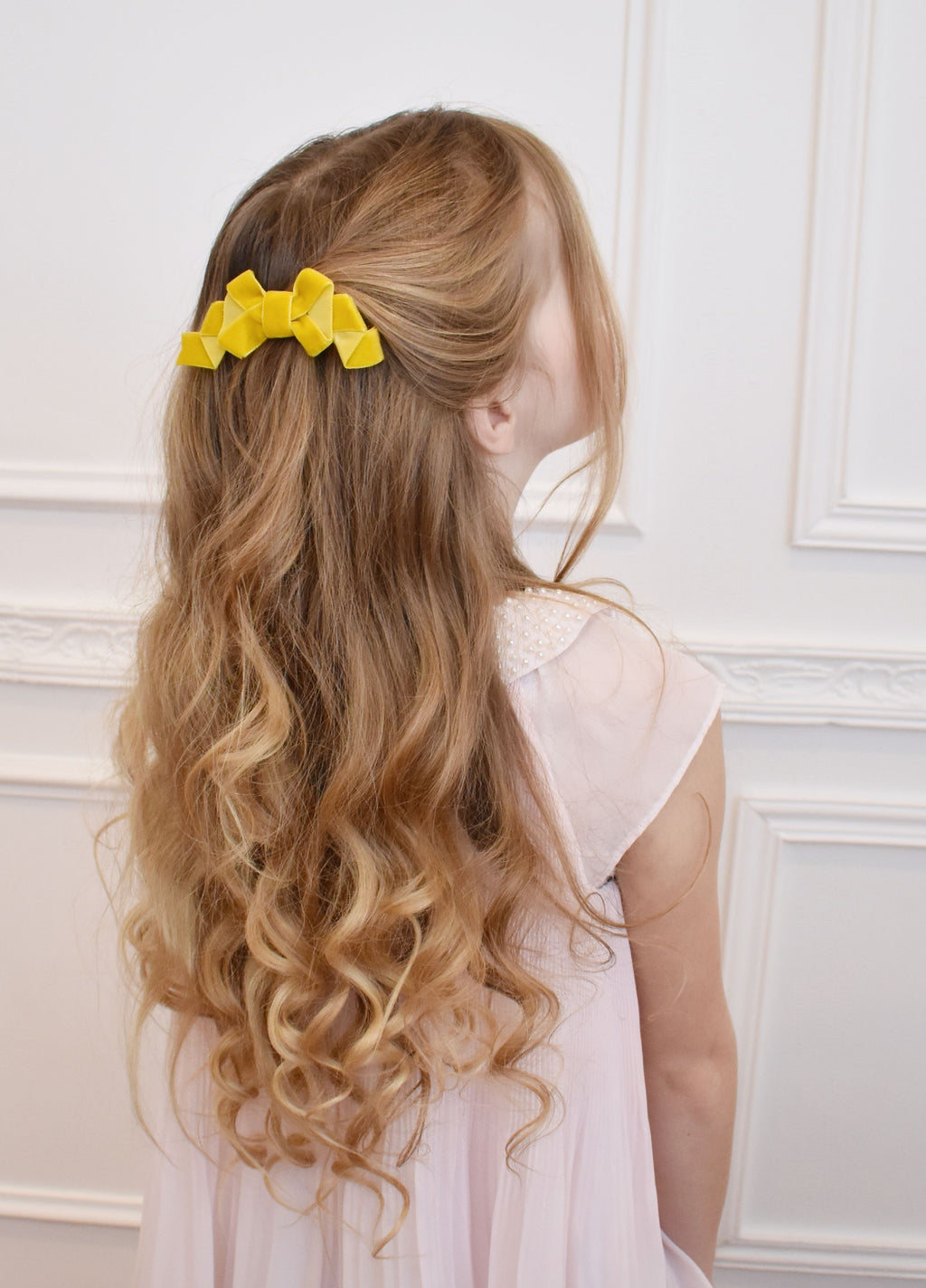 Mustard Velvet Hair Bow clip
