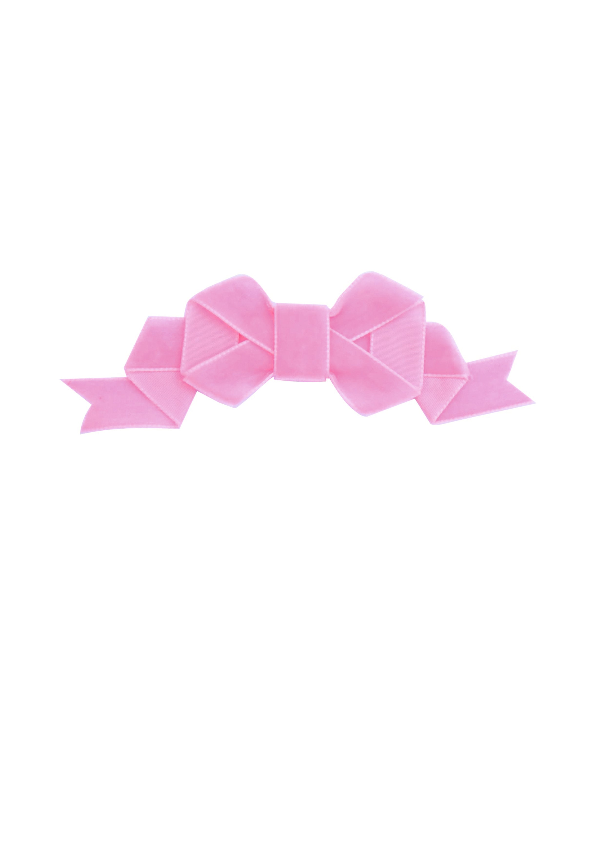 Light Pink Velvet Hair Bow Clip