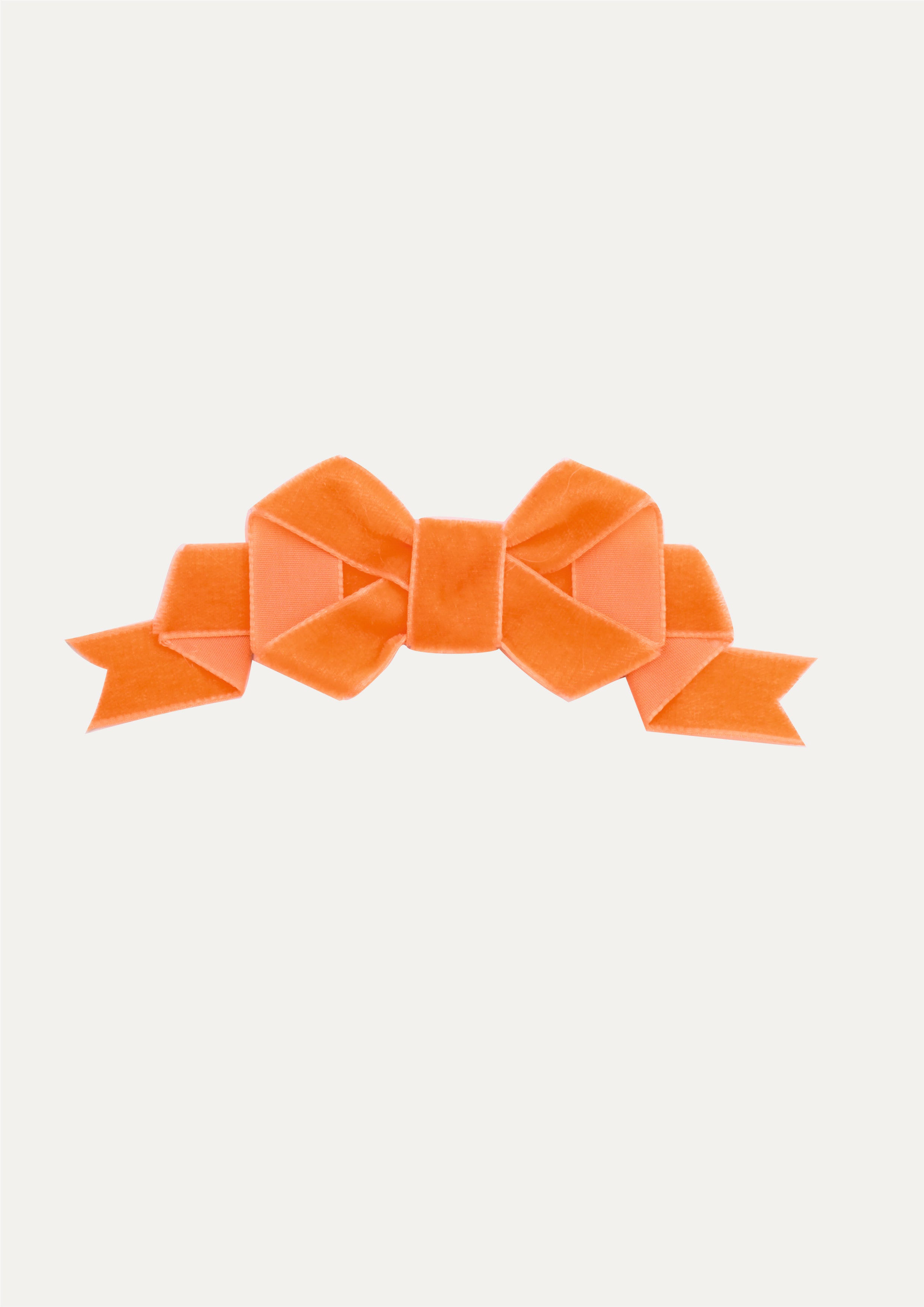 Orange Velvet Hair Bow Clip