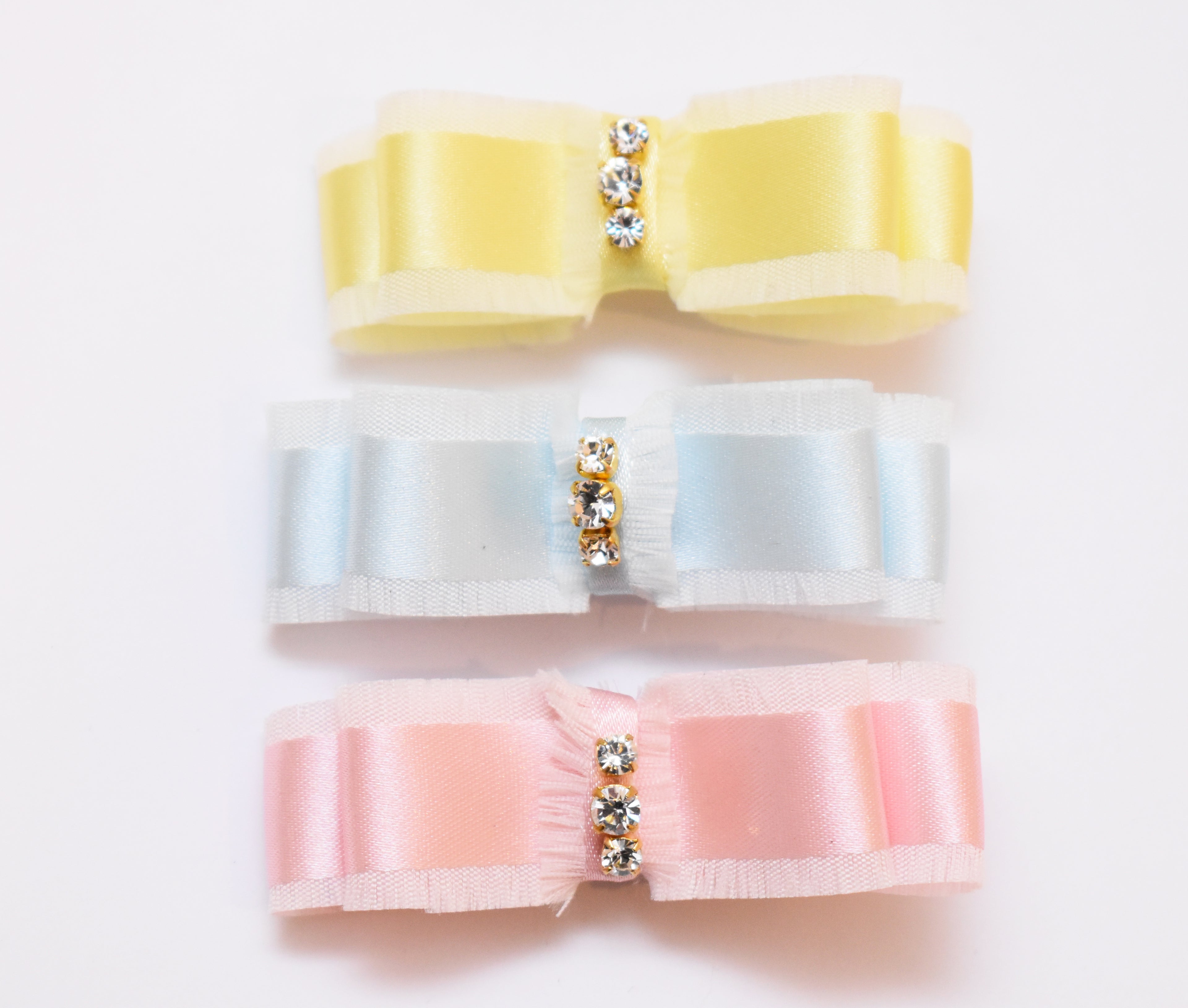 Light Blue Satin Hair bow clip